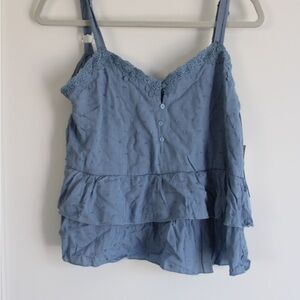 Tank Top Blouse Blue with slight lacing